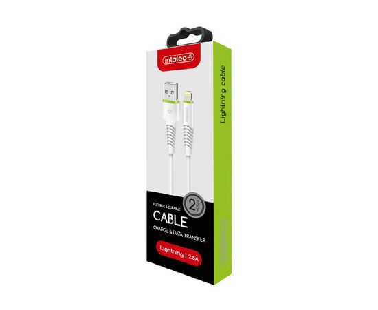 Дата кабель USB 2.0 AM to Lightning 2.0m CBFLEXL2 white Intaleo (1283126521416), зображення 2 Дата кабель USB 2.0 AM to Lightning 2.0m CBFLEXL2 white Intaleo (1283126521416), зображення 2