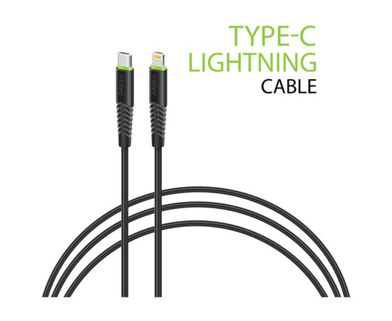 Дата кабель Type-C to Lightning 1.2m CBFLEXTL1 18W black Intaleo (1283126542459)