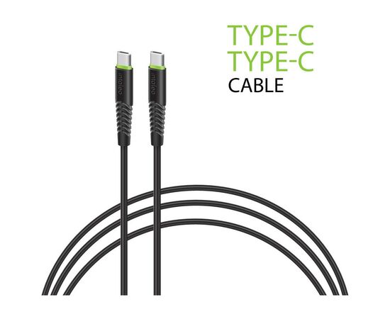Дата кабель Type-C to Type-C 1.2m CBFLEXTT1 18W black Intaleo (1283126504082)