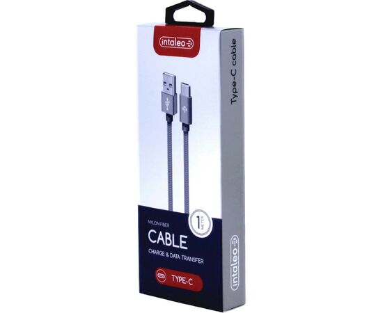 Дата кабель USB 2.0 AM to Type-C 1.0m CBGNYT1 grey Intaleo (1283126489136), зображення 2 Дата кабель USB 2.0 AM to Type-C 1.0m CBGNYT1 grey Intaleo (1283126489136), зображення 2