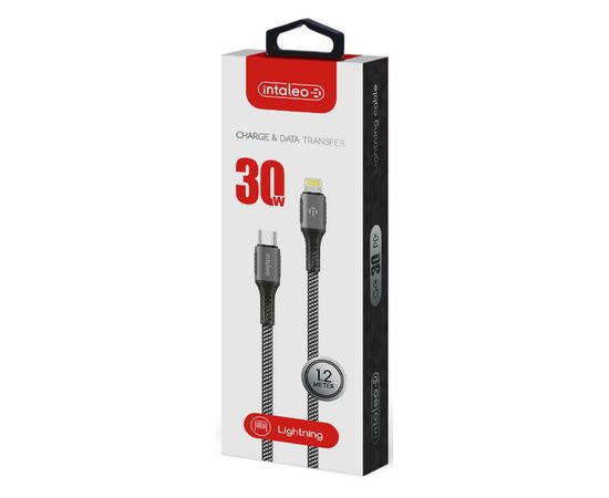 Дата кабель Type-C to Lightning 1.2m CBGPD30WTL1 30W grey Intaleo (1283126518089), изображение 2 Дата кабель Type-C to Lightning 1.2m CBGPD30WTL1 30W grey Intaleo (1283126518089), изображение 2