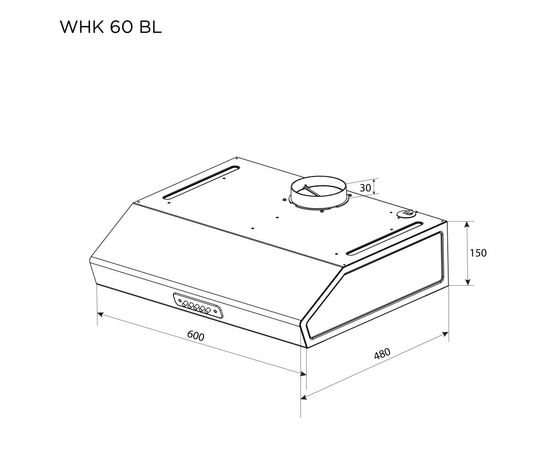 Вытяжка кухонная Pyramida WHK 60 BL, изображение 7 Вытяжка кухонная Pyramida WHK 60 BL, изображение 7