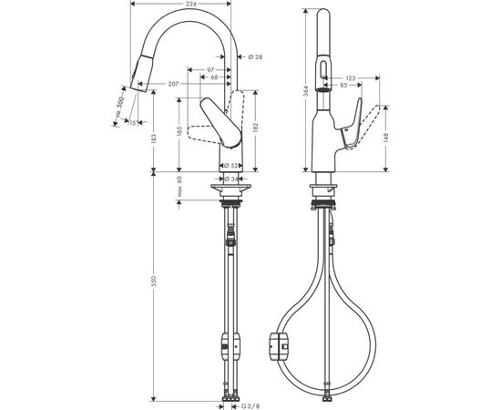 Смеситель Hansgrohe 71801000, изображение 2 Смеситель Hansgrohe 71801000, изображение 2