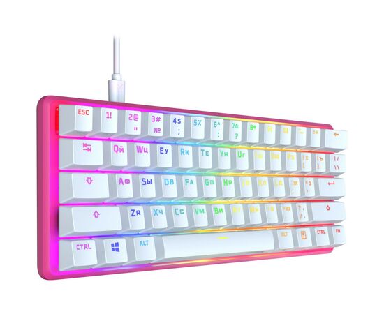 Клавиатура HyperX Alloy Origins 60 Pink (572Y6AA), изображение 2 Клавиатура HyperX Alloy Origins 60 Pink (572Y6AA), изображение 2