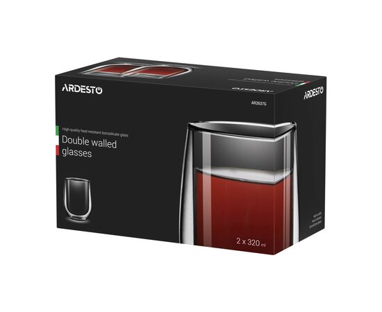 Набор стаканов Ardesto 320 мл H 11 см 2 шт (AR2637G), изображение 2 Набор стаканов Ardesto 320 мл H 11 см 2 шт (AR2637G), изображение 2