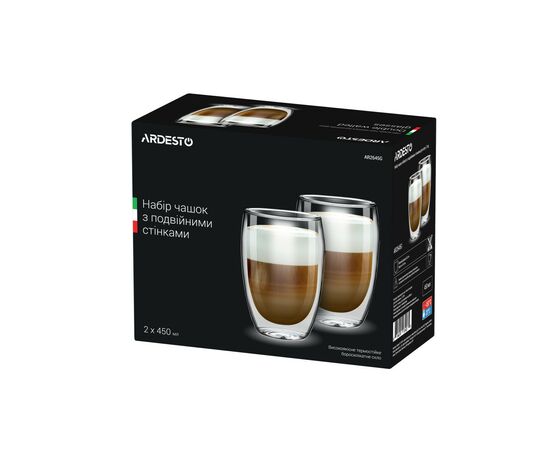 Набор стаканов Ardesto 450 мл H 14,5 см 2 шт (AR2645G), изображение 2 Набор стаканов Ardesto 450 мл H 14,5 см 2 шт (AR2645G), изображение 2
