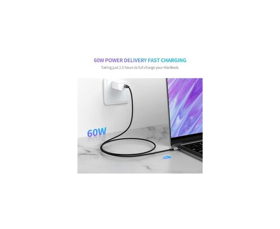 Дата кабель USB-C to USB-C 2.0m US261 18W Round Cable Nickel Plating Aluminum Shell Black Ugreen (50152), изображение 3 Дата кабель USB-C to USB-C 2.0m US261 18W Round Cable Nickel Plating Aluminum Shell Black Ugreen (50152), изображение 3