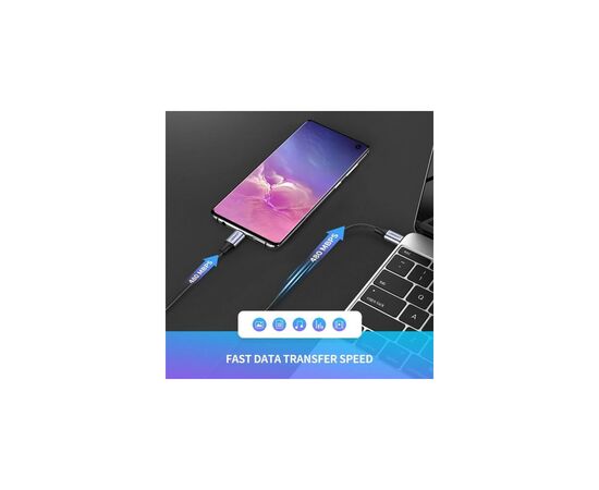 Дата кабель USB-C to USB-C 2.0m US261 18W Round Cable Nickel Plating Aluminum Shell Black Ugreen (50152), изображение 4 Дата кабель USB-C to USB-C 2.0m US261 18W Round Cable Nickel Plating Aluminum Shell Black Ugreen (50152), изображение 4