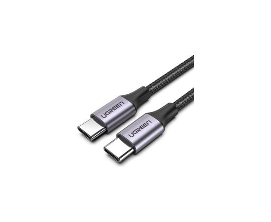 Дата кабель USB-C to USB-C 2.0m US261 18W Round Cable Nickel Plating Aluminum Shell Black Ugreen (50152)