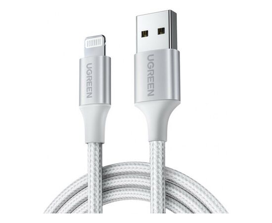 Дата кабель USB 2.0 AM to Lightning 1.0m US199 2.4A Silver Ugreen (60161)