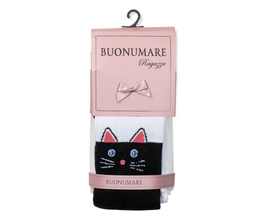 Колготки UCS Socks с котиками (M0C0301-1196-9G-whiteblack), изображение 2 Колготки UCS Socks с котиками (M0C0301-1196-9G-whiteblack), изображение 2