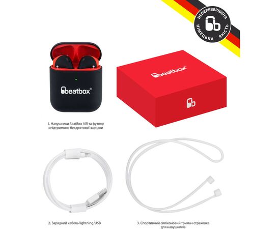 Навушники BeatBox PODS AIR 2 Wireless Сharging Black-Red (bbpair2wcbr), зображення 6 Навушники BeatBox PODS AIR 2 Wireless Сharging Black-Red (bbpair2wcbr), зображення 6
