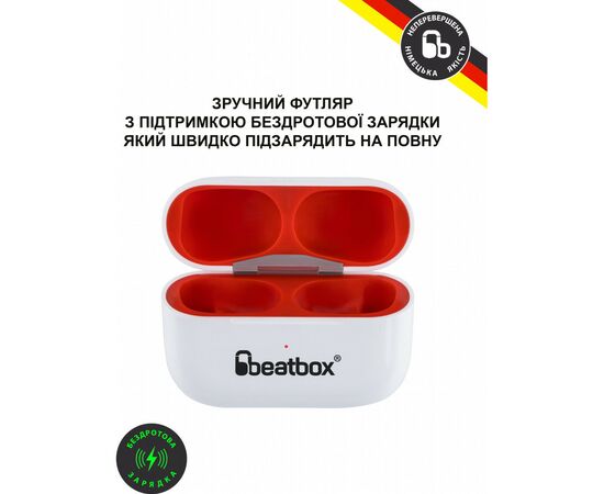 Навушники BeatBox PODS PRO 1 Wireless Charging White-Red (bbppro1wcwr), зображення 4 Навушники BeatBox PODS PRO 1 Wireless Charging White-Red (bbppro1wcwr), зображення 4