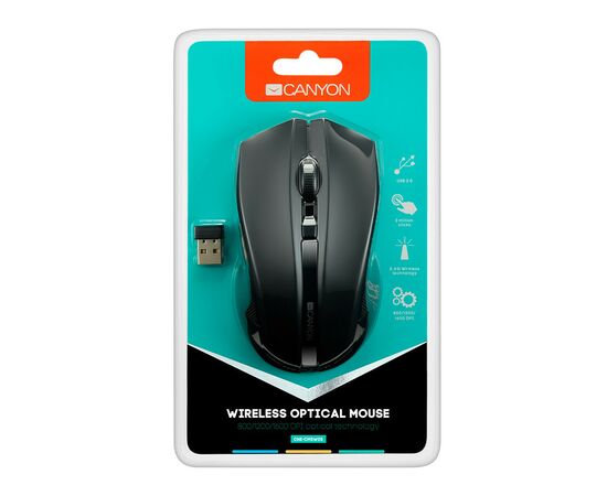 Мышка Canyon MW-5 Wireless Black (CNE-CMSW05B), изображение 4 Мышка Canyon MW-5 Wireless Black (CNE-CMSW05B), изображение 4