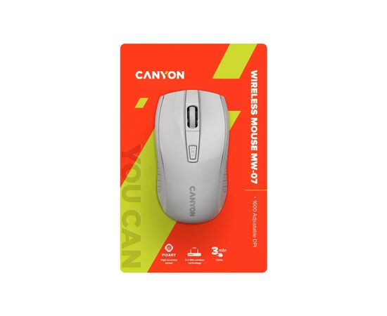 Мышка Canyon MW-7 Wireless White (CNE-CMSW07W), изображение 6 Мышка Canyon MW-7 Wireless White (CNE-CMSW07W), изображение 6
