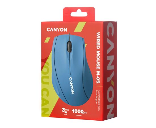 Мышка Canyon M-05 USB Light Blue (CNE-CMS05BX), изображение 4 Мышка Canyon M-05 USB Light Blue (CNE-CMS05BX), изображение 4