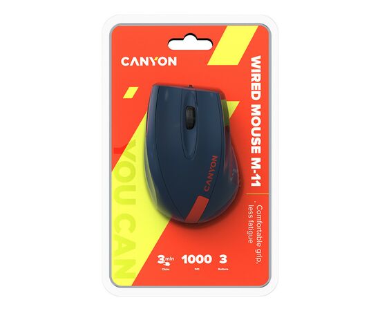 Мышка Canyon M-11 USB Blue (CNE-CMS11BR), изображение 5 Мышка Canyon M-11 USB Blue (CNE-CMS11BR), изображение 5