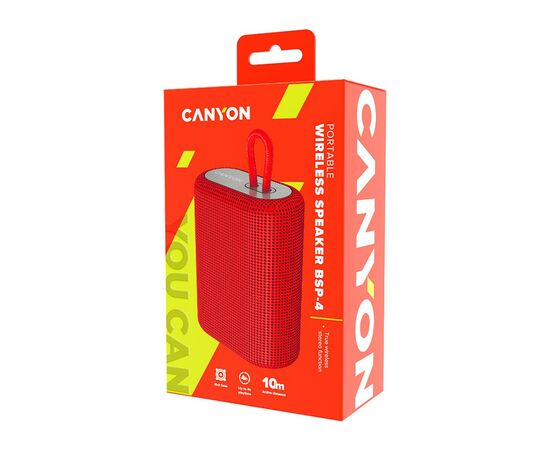 Акустическая система Canyon BSP-4 Bluetooth Red (CNE-CBTSP4R), изображение 4 Акустическая система Canyon BSP-4 Bluetooth Red (CNE-CBTSP4R), изображение 4
