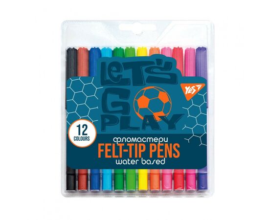 Фломастери Yes Football, 12 кольорів (650483)