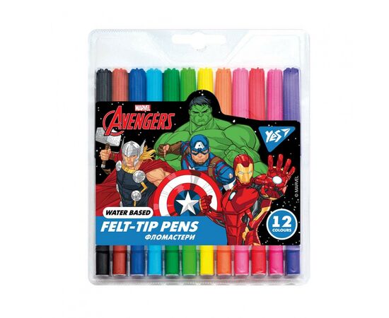Фломастери Yes Marvel.Avengers, 12 кольорів (650474)