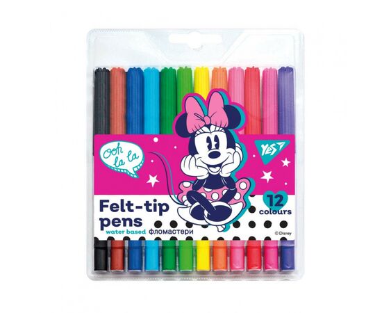 Фломастери Yes Minnie Mouse, 12 кольорів (650475)