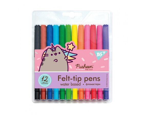 Фломастери Yes Pusheen, 12 кольорів (650476)