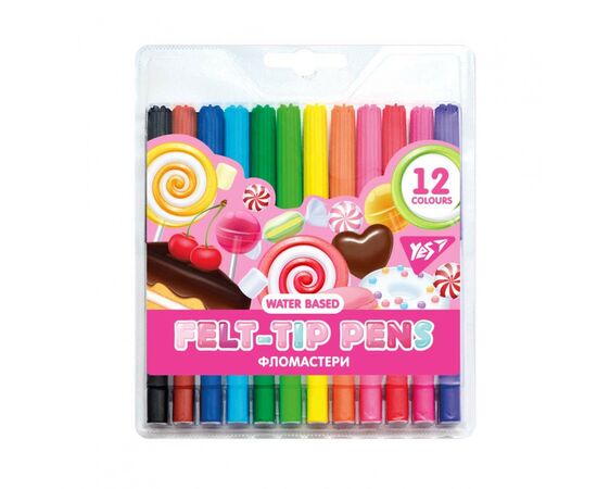 Фломастери Yes Sweet Cream, 12 кольорів (650472)