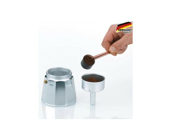 Гейзерна кавоварка Kela Italia 150 мл 3 Cap Silver (10590), зображення 5 Гейзерна кавоварка Kela Italia 150 мл 3 Cap Silver (10590), зображення 5