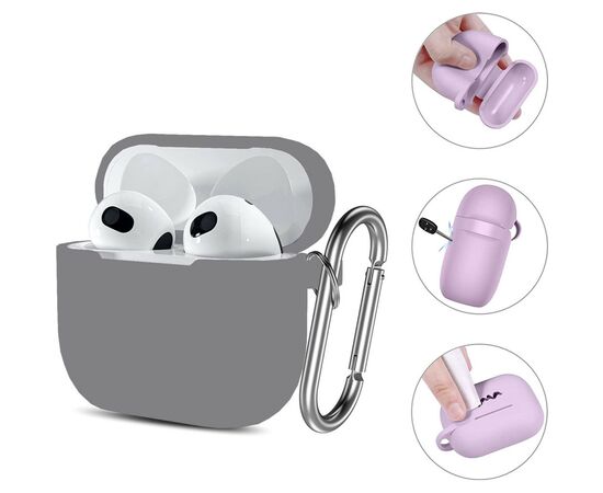 Чехол для наушников BeCover Silicon для Apple AirPods (3nd Gen) Gray (707180), изображение 3 Чехол для наушников BeCover Silicon для Apple AirPods (3nd Gen) Gray (707180), изображение 3