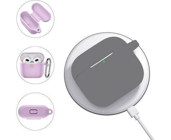 Чехол для наушников BeCover Silicon для Apple AirPods (3nd Gen) Gray (707180), изображение 4 Чехол для наушников BeCover Silicon для Apple AirPods (3nd Gen) Gray (707180), изображение 4