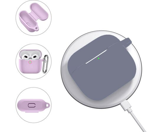 Чехол для наушников BeCover Silicon для Apple AirPods (3nd Gen) Light Purple (707183), изображение 4