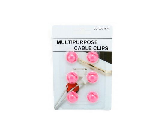 Держатель для кабеля Extradigital CC-929 Cable Clips mini, Pink (KBC1698), изображение 4 Держатель для кабеля Extradigital CC-929 Cable Clips mini, Pink (KBC1698), изображение 4