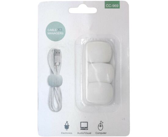 Держатель для кабеля Extradigital CC-969 Cable Clips, White (KBC1809), изображение 5 Держатель для кабеля Extradigital CC-969 Cable Clips, White (KBC1809), изображение 5