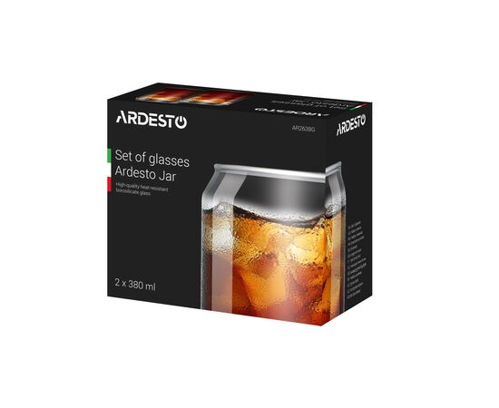 Набор стаканов Ardesto Jar 380 мл (AR2638G), изображение 2 Набор стаканов Ardesto Jar 380 мл (AR2638G), изображение 2