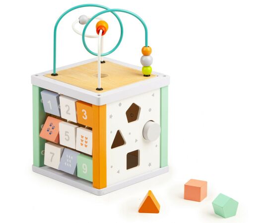 Развивающая игрушка Ecotoys Деревянный бизикуб (1031), изображение 2 Развивающая игрушка Ecotoys Деревянный бизикуб (1031), изображение 2