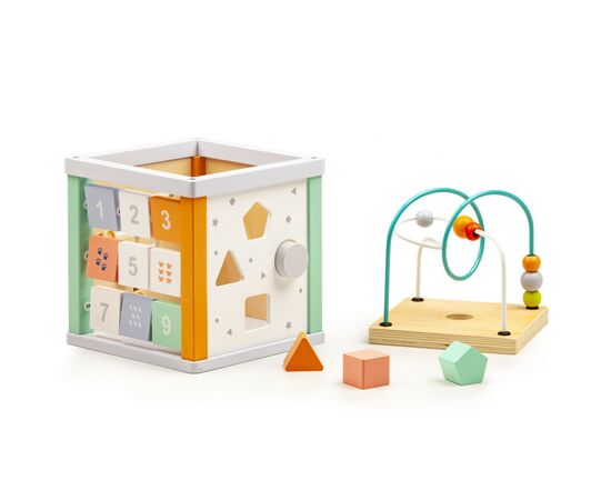 Развивающая игрушка Ecotoys Деревянный бизикуб (1031), изображение 3 Развивающая игрушка Ecotoys Деревянный бизикуб (1031), изображение 3