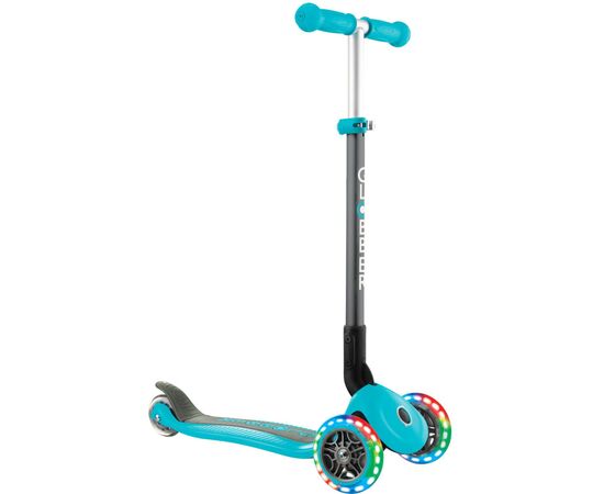 Самокат Globber Primo Foldable Lights бирюзовый (432-105-2)
