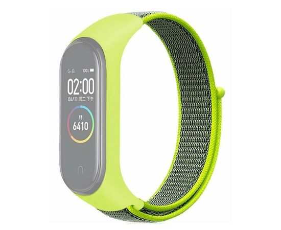 Ремінець до фітнес браслета BeCover Nylon Style для Xiaomi Mi Smart Band 7 Lime-Gray (707664)