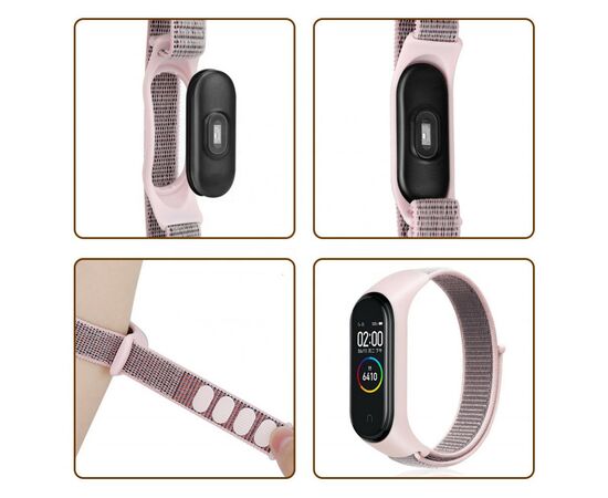 Ремінець до фітнес браслета BeCover Nylon Style для Xiaomi Mi Smart Band 7 White-Gray (707663), зображення 2