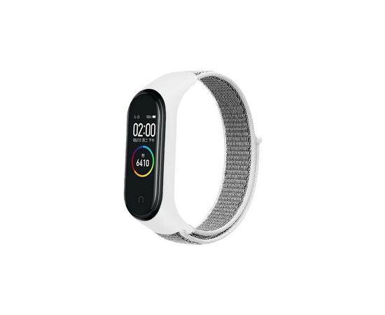 Ремешок для фитнес браслета BeCover Nylon Style для Xiaomi Mi Smart Band 7 White-Gray (707663)