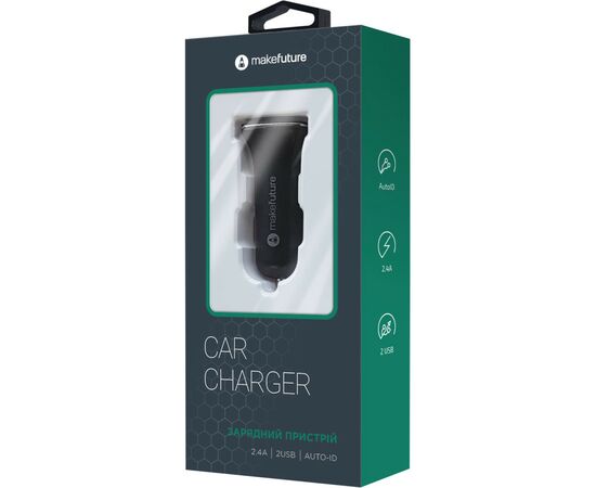 Зарядное устройство MAKE 12W 2.4A+2.4А Black (MCW-221BK), изображение 2 Зарядное устройство MAKE 12W 2.4A+2.4А Black (MCW-221BK), изображение 2