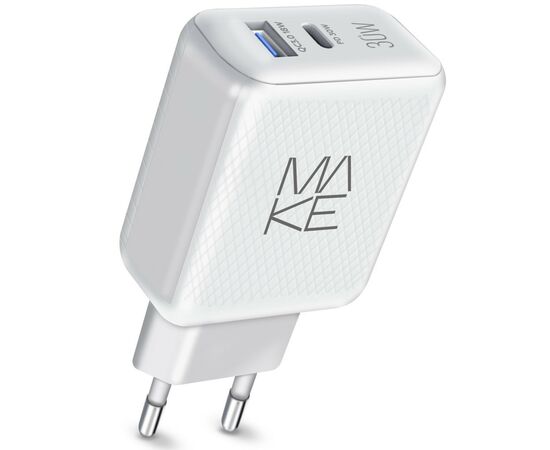 Зарядное устройство MAKE 30W PD+QC White (MCW-326PWH)