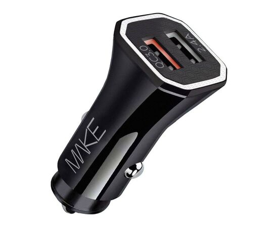 Зарядное устройство MAKE car 30W QC+2.4A Black (MCC-33QBK)