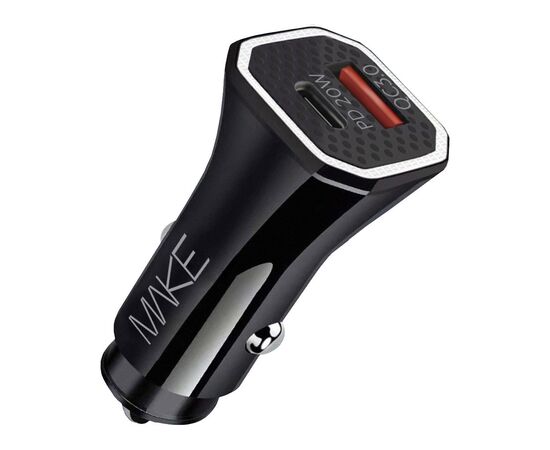 Зарядний пристрій MAKE car 38W PD+QC Black (MCW-34PBK)