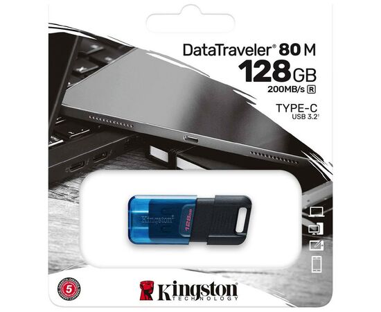 USB флеш накопитель Kingston DataTraveler 80 M Blue/Black (DT80M/128GB), изображение 4 USB флеш накопитель Kingston DataTraveler 80 M Blue/Black (DT80M/128GB), изображение 4