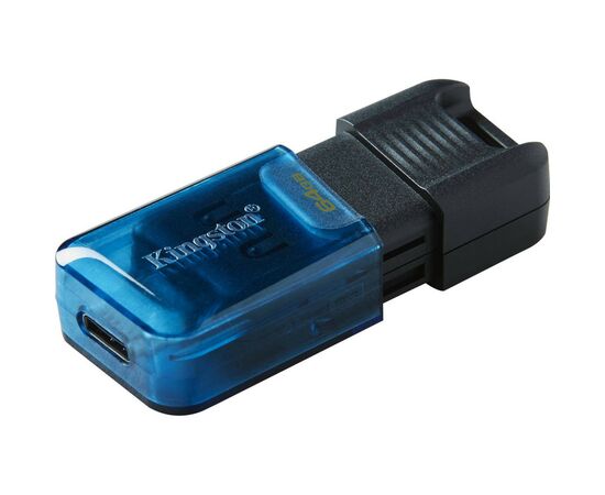 USB флеш накопитель Kingston 64GB DataTraveler 80 M USB-C 3.2 Blue/Black (DT80M/64GB), изображение 2 USB флеш накопитель Kingston 64GB DataTraveler 80 M USB-C 3.2 Blue/Black (DT80M/64GB), изображение 2