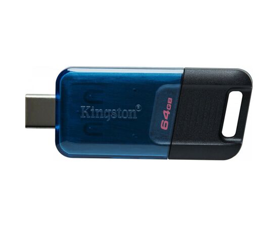 USB флеш накопитель Kingston 64GB DataTraveler 80 M USB-C 3.2 Blue/Black (DT80M/64GB), изображение 3 USB флеш накопитель Kingston 64GB DataTraveler 80 M USB-C 3.2 Blue/Black (DT80M/64GB), изображение 3