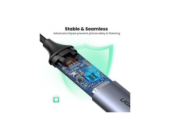 Переходник USB2.0 Type C to HDMI V2.0 4K60Hz 10cm CM297 gray Ugreen (70444), изображение 2