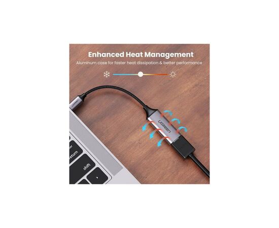 Переходник USB2.0 Type C to HDMI V2.0 4K60Hz 10cm CM297 gray Ugreen (70444), изображение 3
