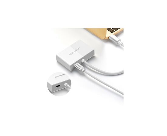 Переходник USB Type C to HDMI + VGA MM123 white Ugreen (30843), изображение 2 Переходник USB Type C to HDMI + VGA MM123 white Ugreen (30843), изображение 2